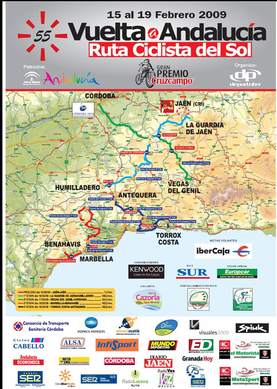 Cartel de la Vuelta Ciclista a Andaluca Ruta ciclista del Sol