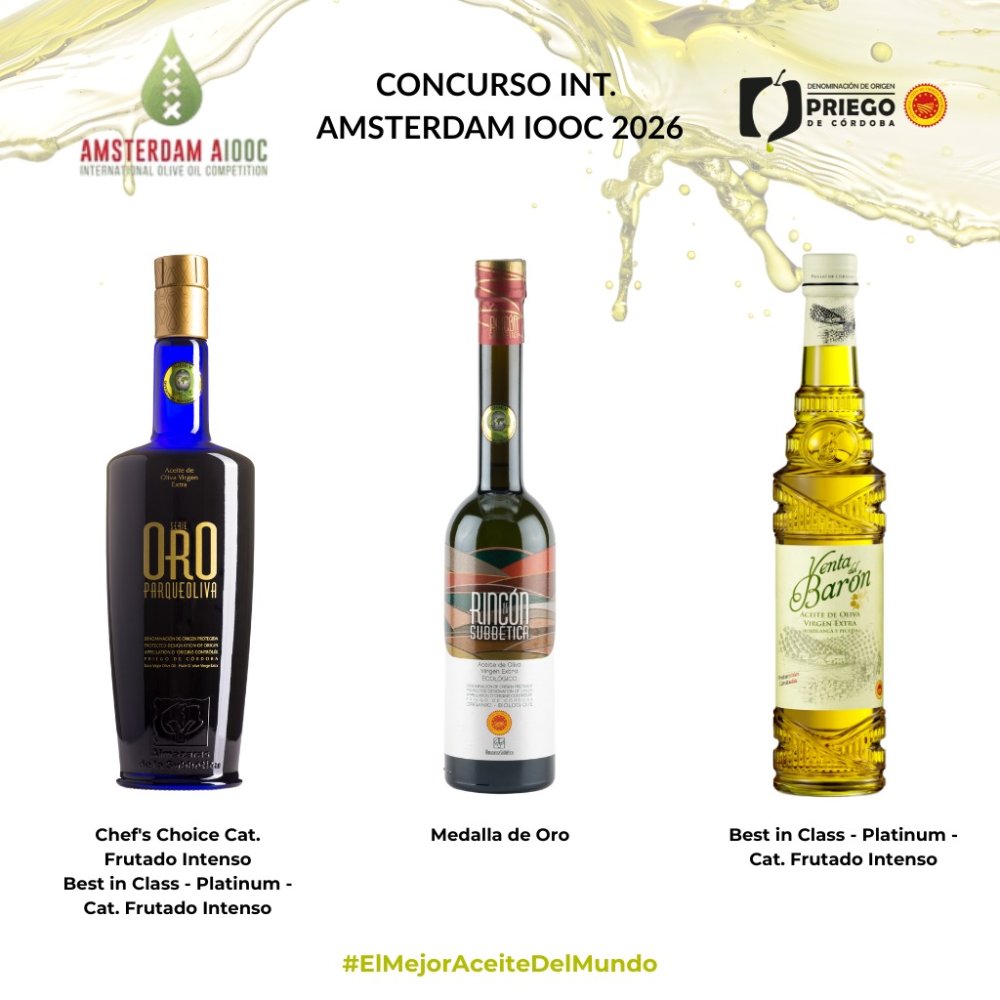Imagen Los aceites de la D.O.P. Priego de Córdoba triunfan en el Concurso Internacional Amsterdam AIOOC