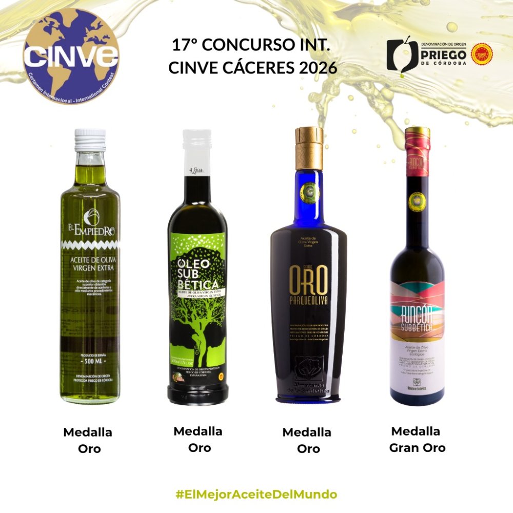 Imagen Cuatro premios para los aceites de Priego en los premios "Cinve" 
