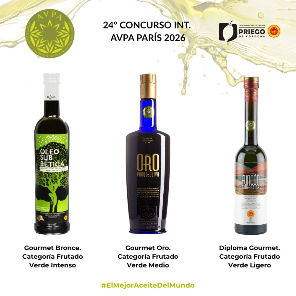 Imagen Los aceites de la D.O.P. Priego de Córdoba triunfan en el concurso internacional AVPA-París 2026