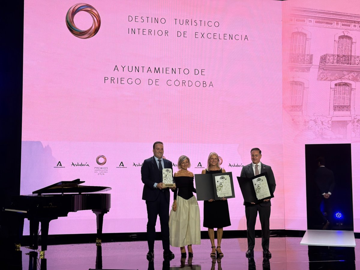 Imagen Priego de Córdoba ha sido galardonado con el Premio Andalucía del Turismo 2026 en la categoría de Destino Turístico Interior de Excelencia