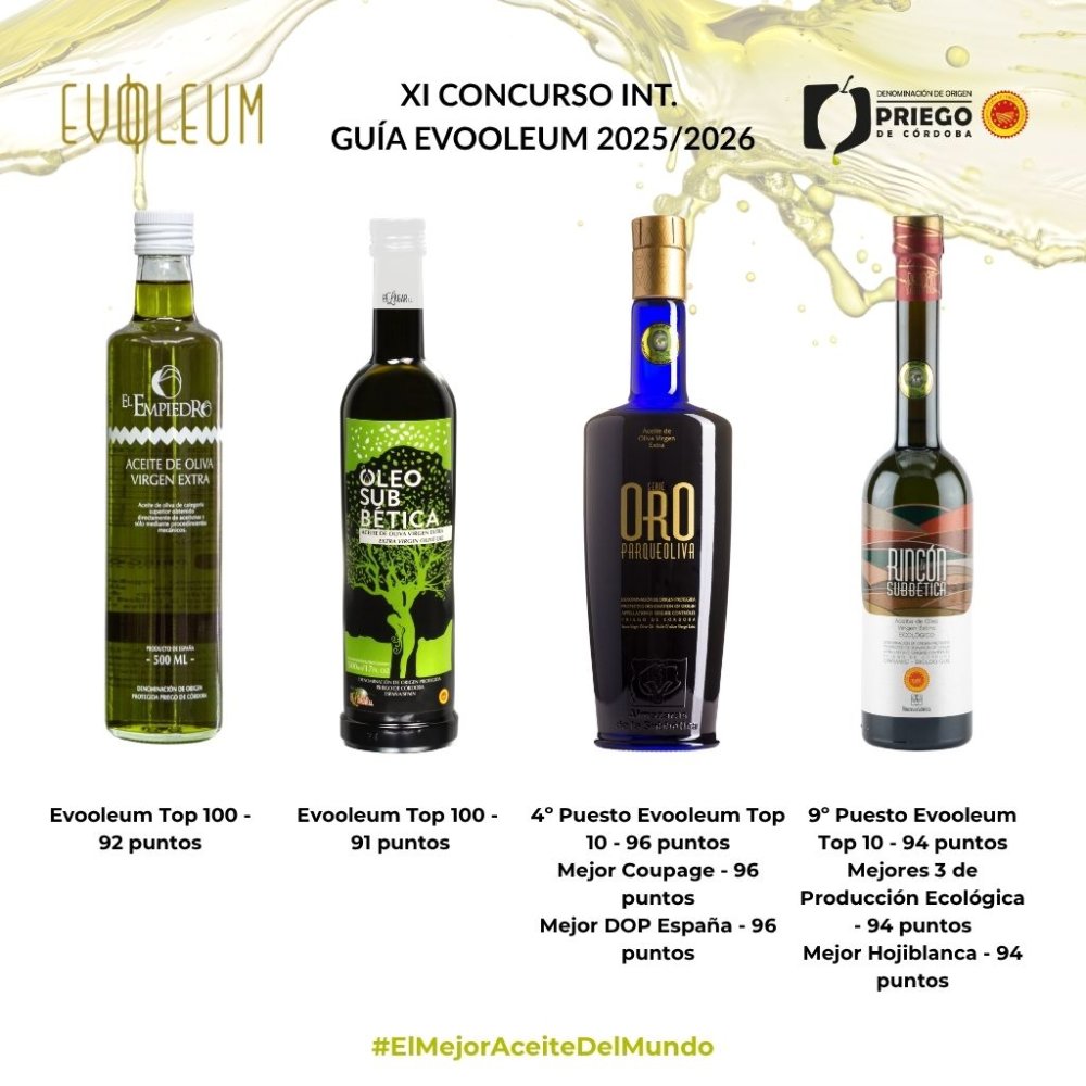Imagen Cuatro firmas de la DOP  "Priego de Córdoba" reconocidas en  "EVOOLEUM International Olive Oil Awards"