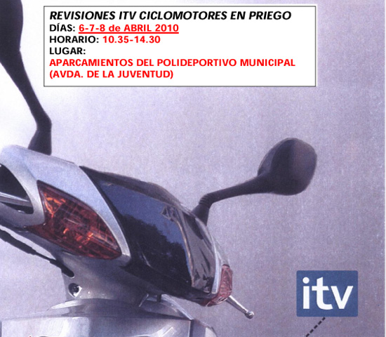 Imagen Una unidad de ITV Móvil para ciclomotores llegará a Priego del 6 al 8 de abril