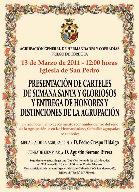 Imagen Este domingo tendrá lugar la presentación de los carteles de la Semana Santa, Domingos de Mayo y Fiestas Gloriosas