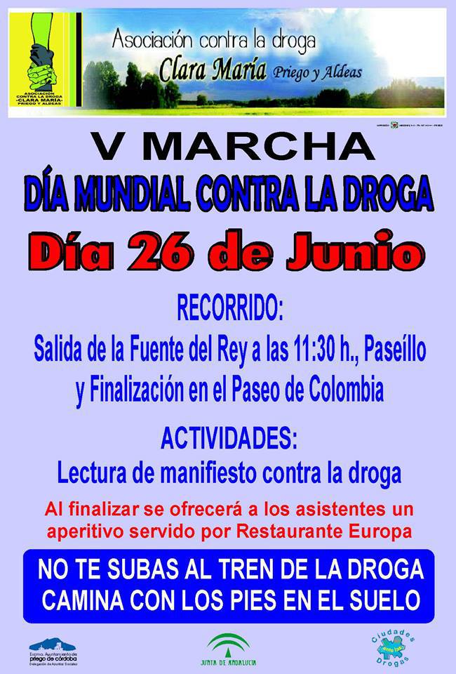 Imagen El próximo Miércoles 26 de Junio se celebrará la V Marcha contra la Droga