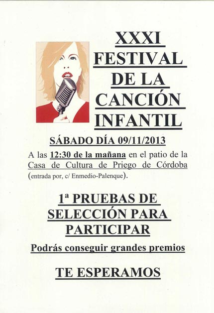 Imagen Abierto el plazo para participar en el Festival de la Canción Infantil