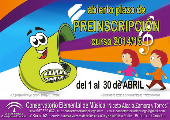 Imagen Plazo de Preinscripción para estudiar música en el Conservatorio