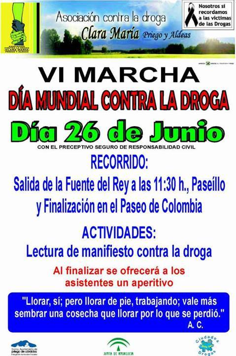 Imagen La VI Marcha contra la droga se celebrará el próximo jueves 26 de Junio
