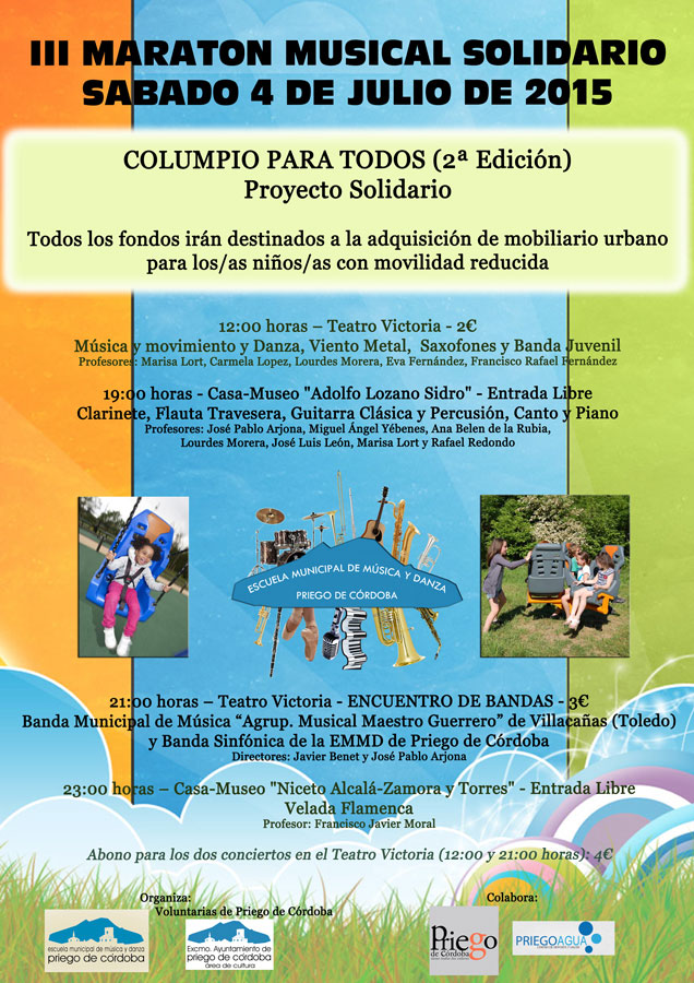 Imagen III MARATÓN MUSICAL SOLIDARIO – COLUMPIO PARA TODOS (2ª Edición)