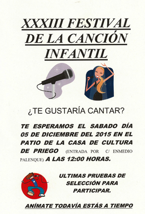 Imagen Ultima convocatoria para la 33 Edición del Festival de la Canción Infantil