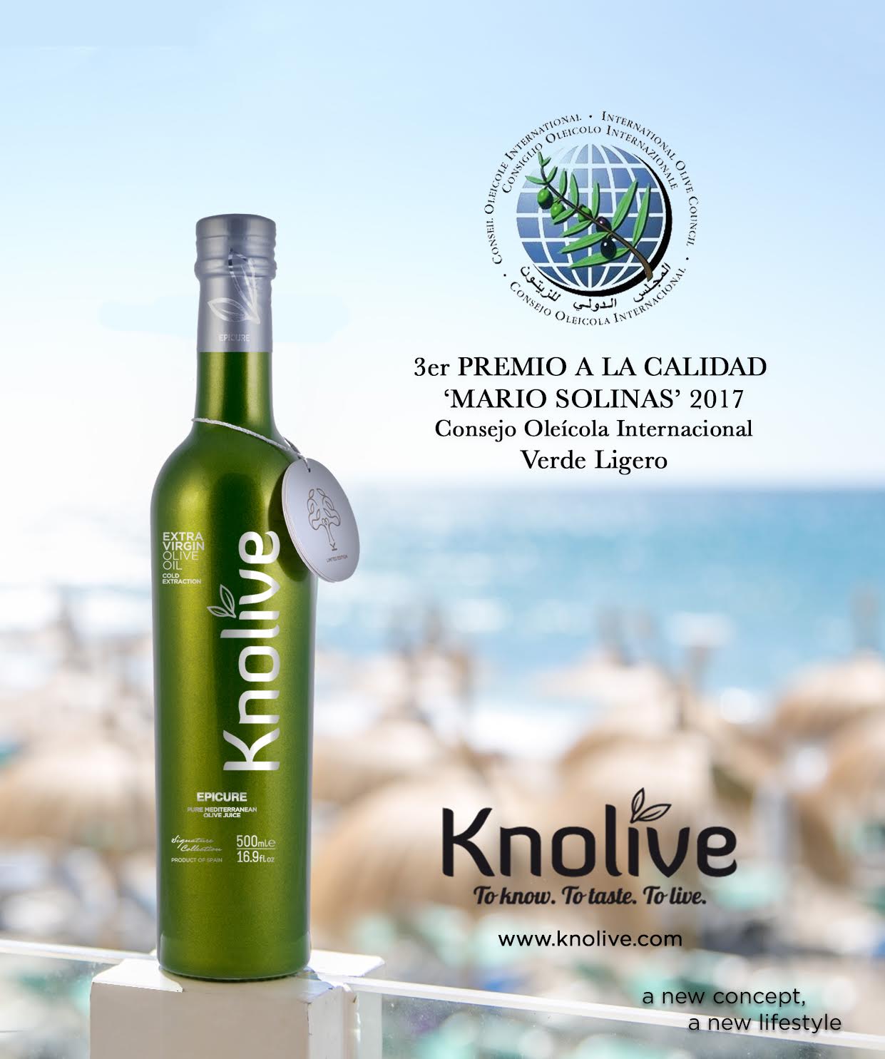 Imagen Knolive Oils obtiene el 3º Premio en el Certamen Mario Solinas 2017 del Consejo Oleícola Internacional