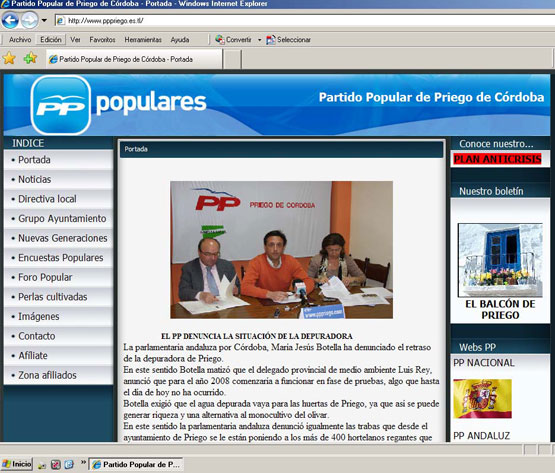 Imagen El Partido Popular de Priego presenta su nueva página web