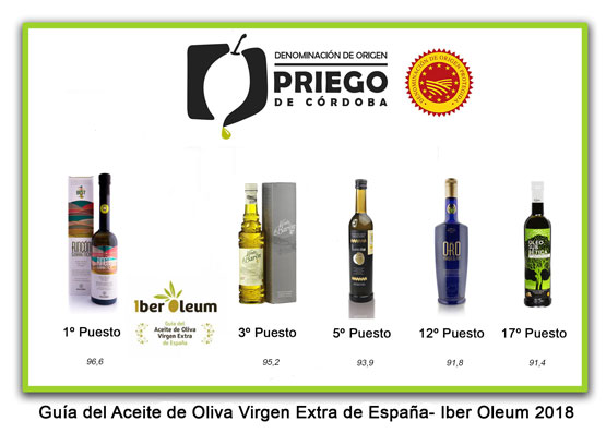 Imagen Los AOVE con sello prieguense conquistan los primeros puestos de la guía Iberoleum 2018
