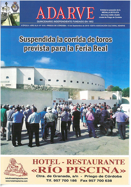 Imagen Ya está a la venta el ADARVE nº 1016 correspondiente al 15 de septiembre de 2018