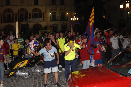 Imagen Aficionados barcelonistas de Priego celebran la consecución de la Copa de Europa