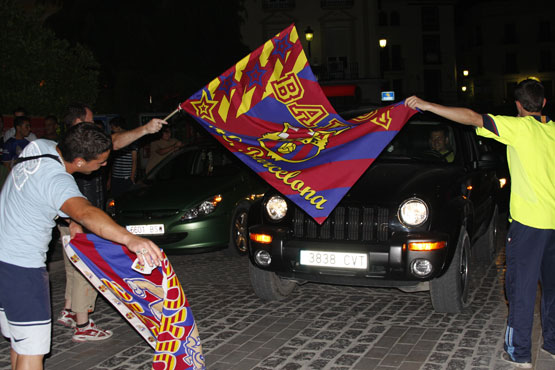 Imagen Aficionados barcelonistas de Priego celebran la consecución de la Copa de Europa