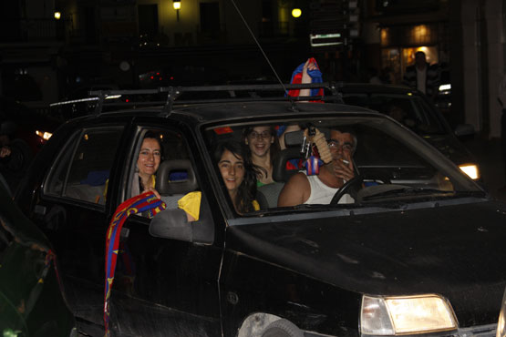 Imagen Aficionados barcelonistas de Priego celebran la consecución de la Copa de Europa