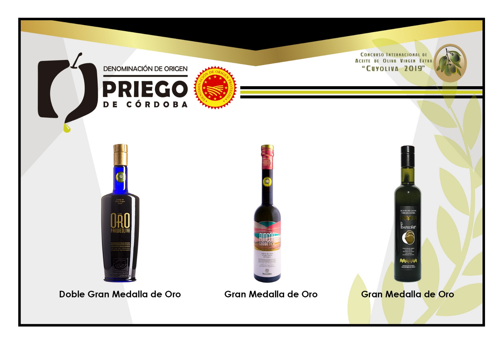 Imagen Dos empresas amparadas por la D.O.P. Priego de Córdoba, galardonadas en el Concurso  Internacional Cuyoliva 2019