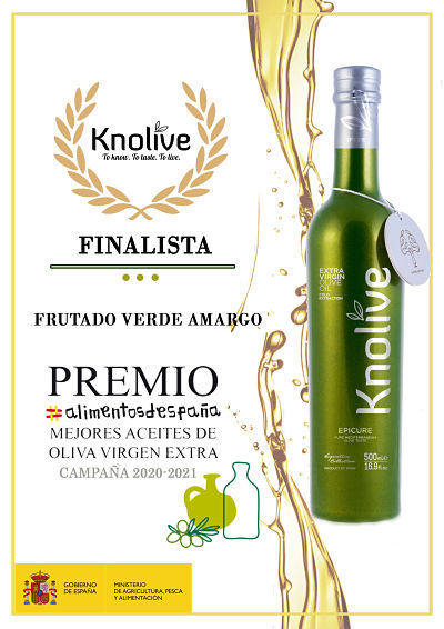 Imagen Knolive Epicure reconocido por el Ministerio de Agricultura, Pesca y Alimentación con uno de los premios al mejor aceite de oliva de España en 2021