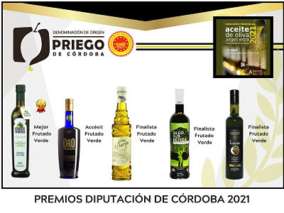 Imagen Cinco  a los aceites amparados bajo la DOP de Priegode Córdoba premiados por la Diputación de Córdoba