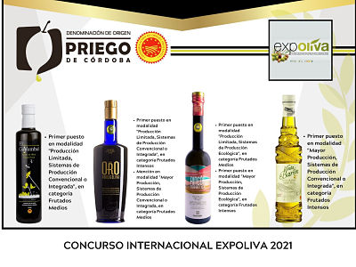 Imagen Cuatro firmas amparadas bajo la D.O.P Priego de Córdoba, reconocidas en Expoliva 2021