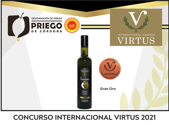 Imagen El Empiedro, firma amparada bajo la  D.O.P. Priego de Córdoba, premiada en el Concurso Internacional VIRTUS
