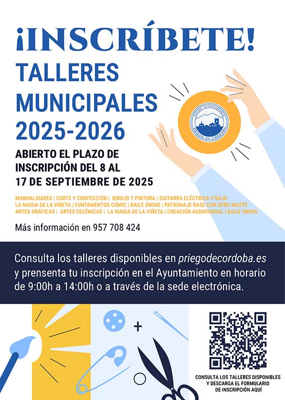 Imagen Abierto el plazo de inscripción para los talleres municipales 2025-2026